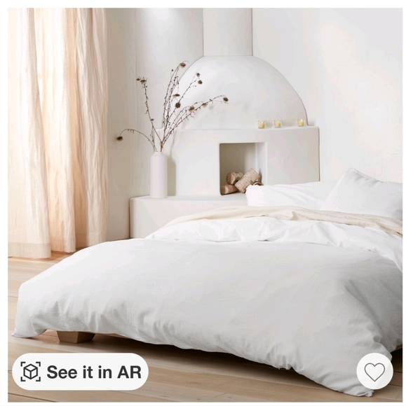 Casaluna Bedding Casaluna Heavyweight Linen Blend Full Queen White